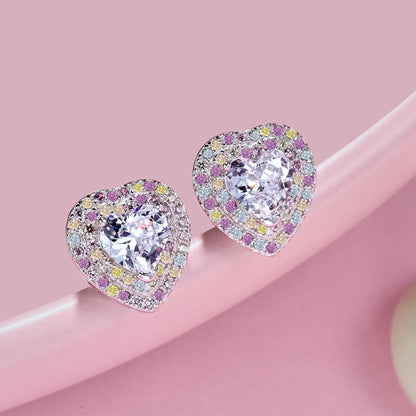 [LUXE]Dazzling Heart Shape Lover Earrings