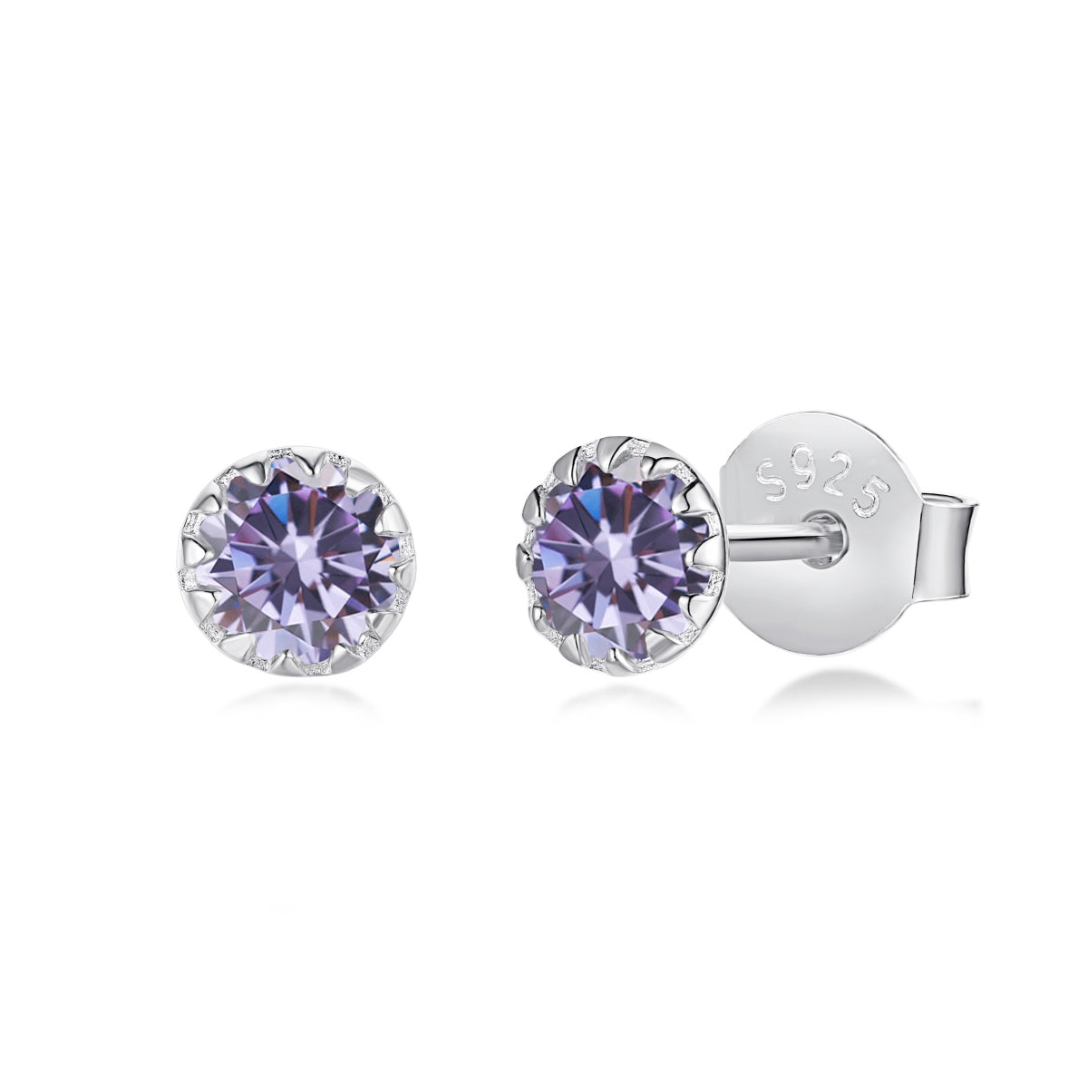 [LUXE]Sparkling Colorful Round Shape Earrings