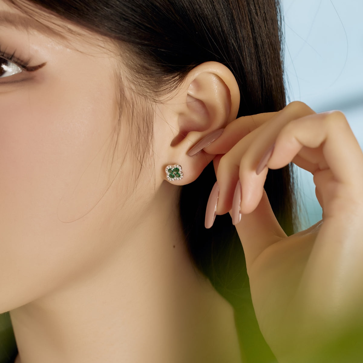 [LUXE]Four-Leaf Clover Flower Shaped Earrings