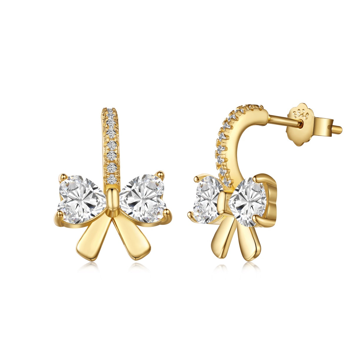 [LUXE]Exquisite Earrings With Heart-Shaped Bow Design