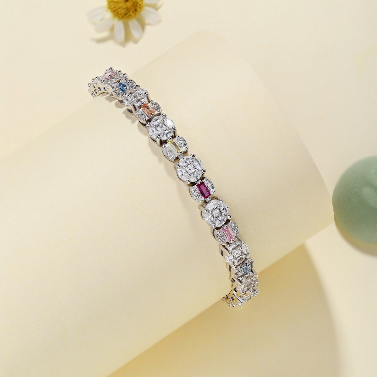 [LUXE]Dazzling Radiant Multi Cut Daily Bracelet