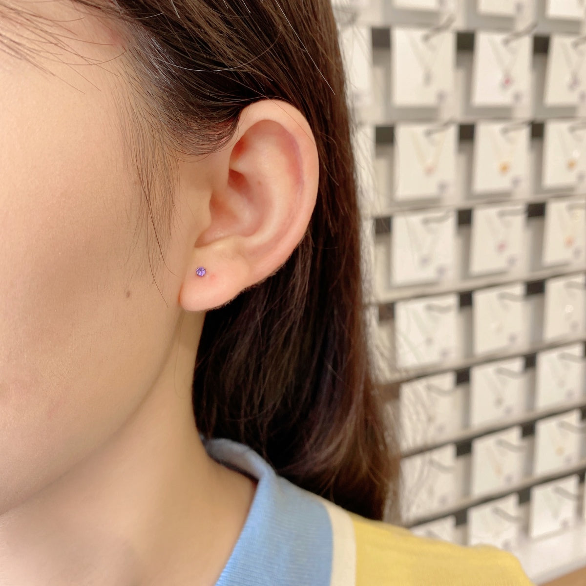 [LUXE]Delicate Solitaire Earrings