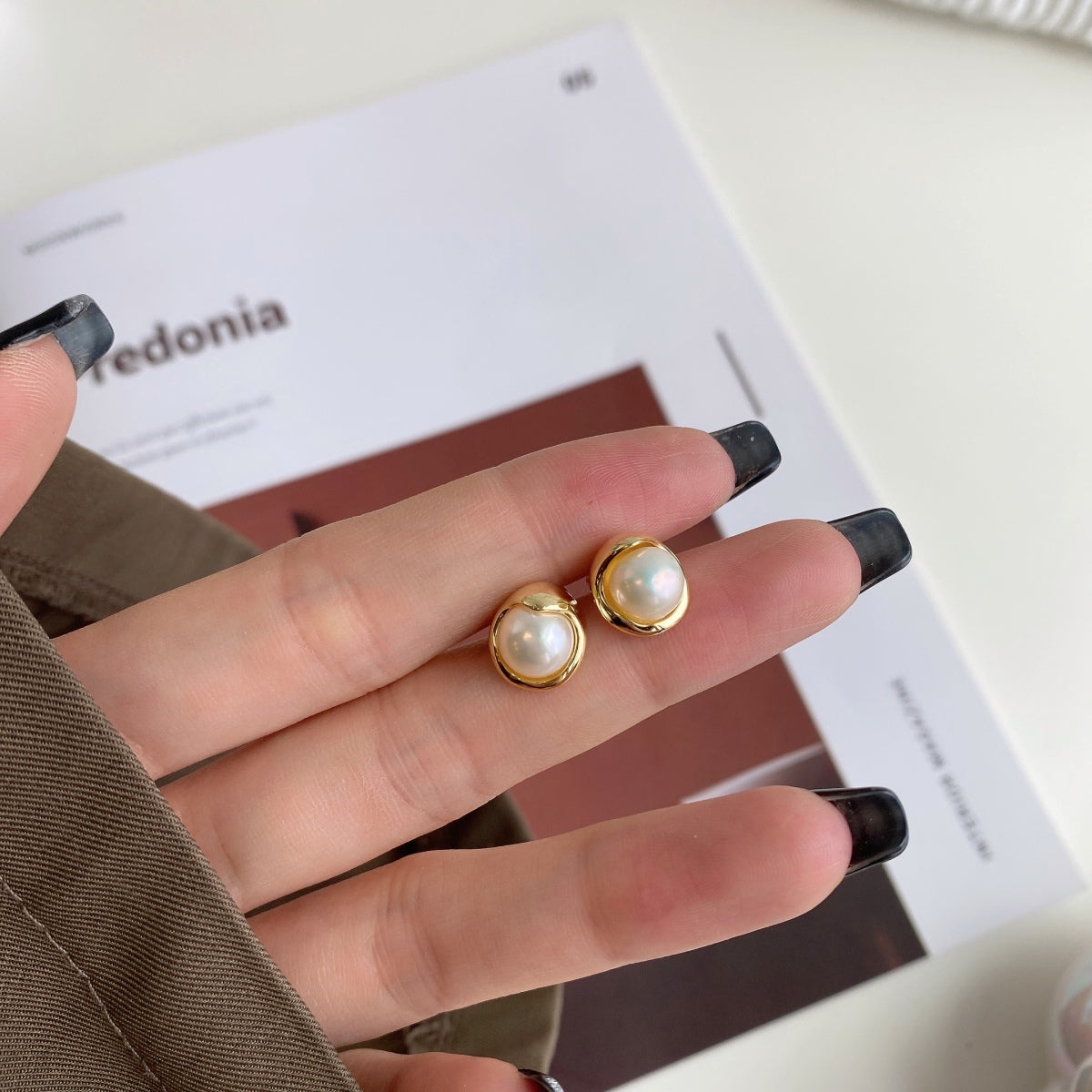 [LUXE]Dainty Bread Pearl Earrings