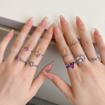 [LUXE]Radiant Colorful Multi Cut Daily Ring