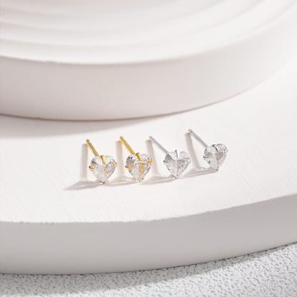 [LUXE]Sparkling Heart Shaped Simple Earrings