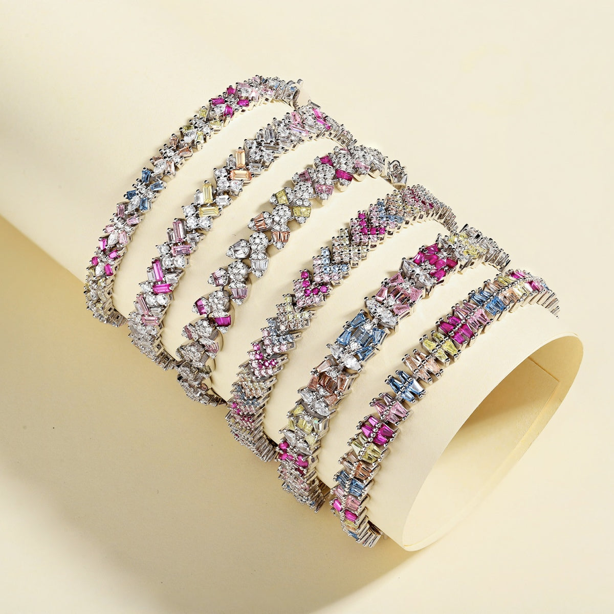 [LUXE]Delicate Colorful Multi Cut Party Bracelet