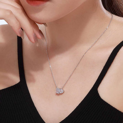 [LUXE]Dazzling Square & Heart Shape Necklace