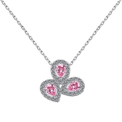 [LUXE]Elegant Flower Shape Pear Cut Necklace