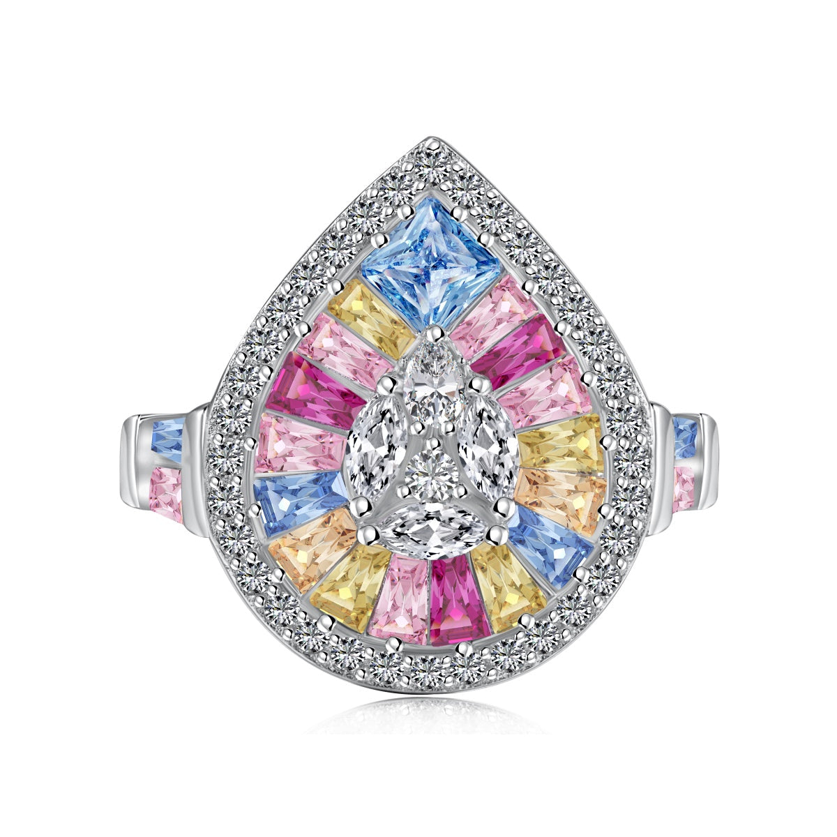 [LUXE]Elegant Colorful Water Drop Shape Banquet Ring