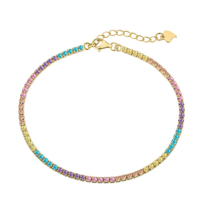 [LUXE]Dazzling Colorful Round Cut Daily Bracelet