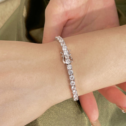 [LUXE]Luxurious Ornate Round Cut Tennis Bracelet