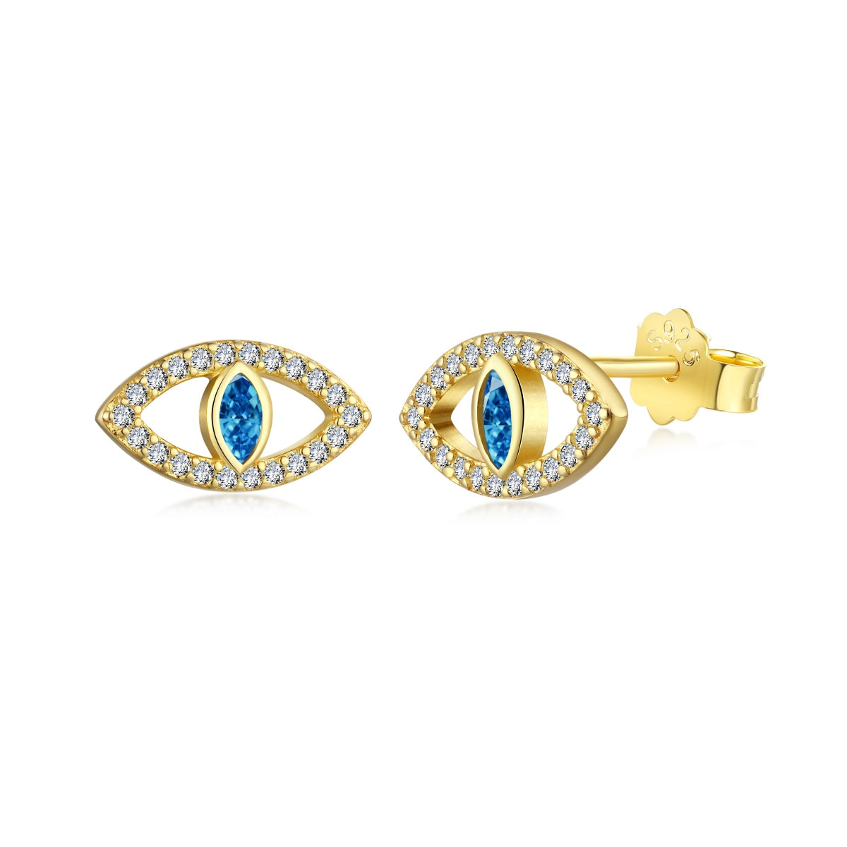 [LUXE]Blue Devil Eyes Hollow Stud Earrings