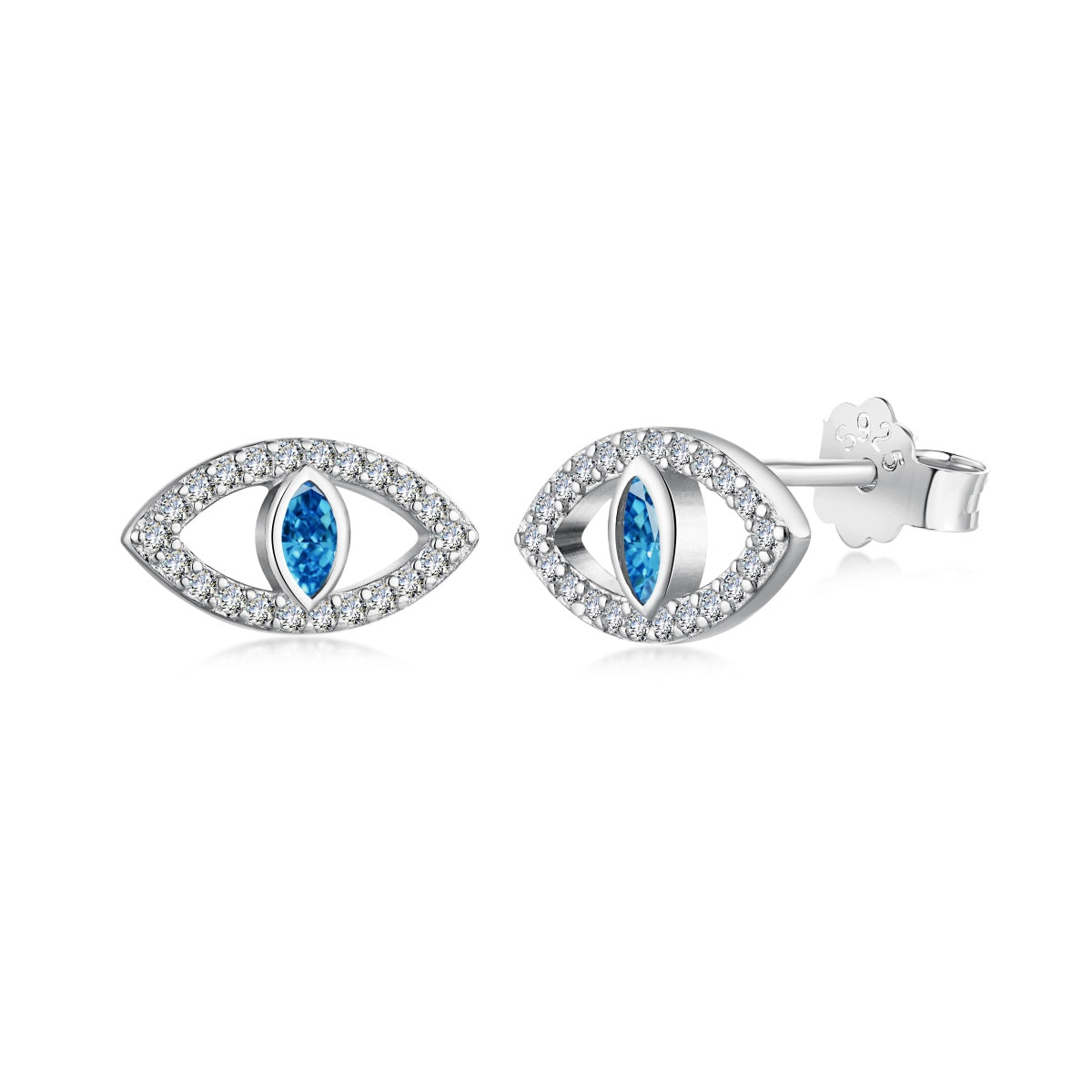 [LUXE]Blue Devil Eyes Hollow Stud Earrings