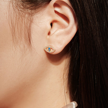 [LUXE]Blue Devil Eyes Hollow Stud Earrings