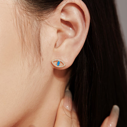 [LUXE]Blue Devil Eyes Hollow Stud Earrings