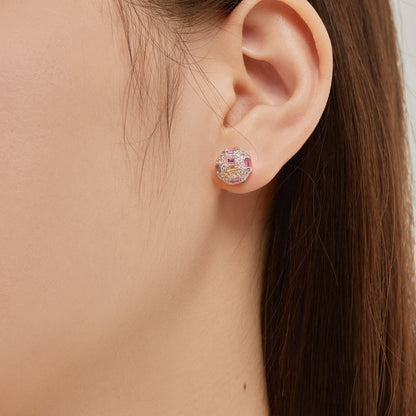 [LUXE]Ornate Colorful Octagon Shape Daily Earrings