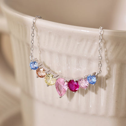 [LUXE]Dainty Colorful Heart Necklace