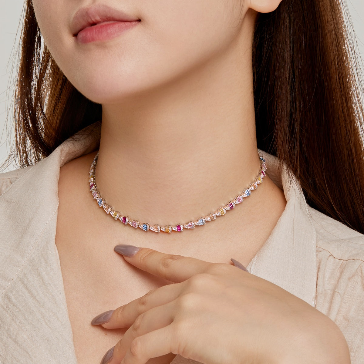 [LUXE]Radiant Colorful Rainbow Necklace