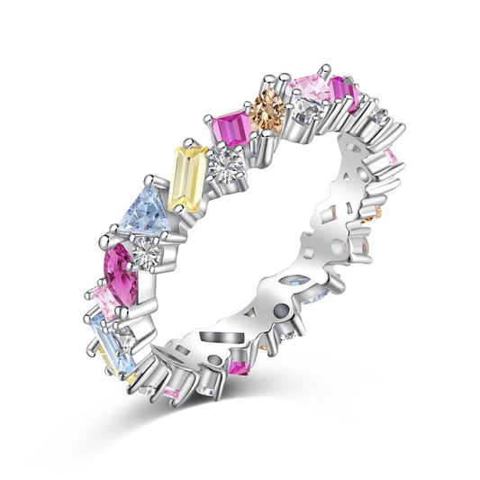 [LUXE]Dazzling Polychromatic Multi cut Daily Ring