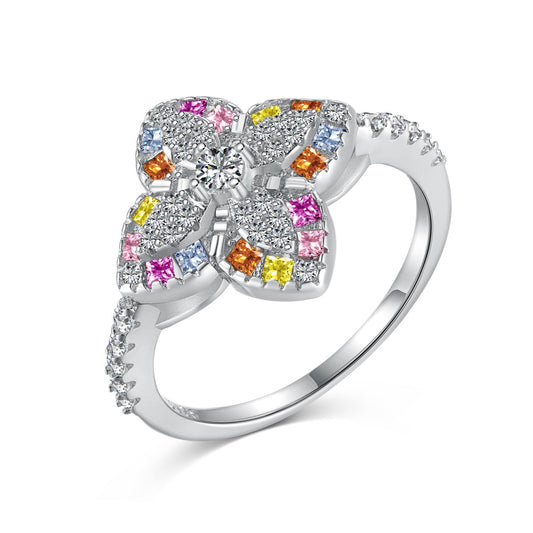 [LUXE]Luxurious Colorful Flower Shape Banquet Ring