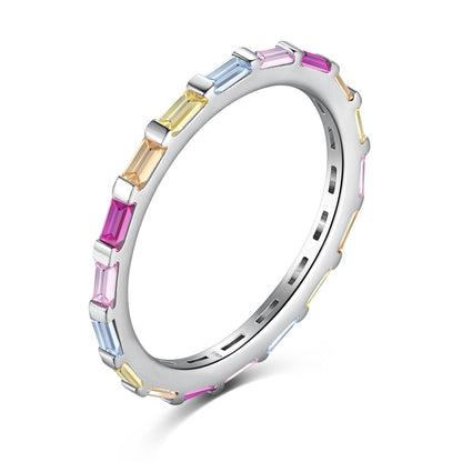 [LUXE]Exquisite Multicolored Emerald Cut Daily Ring