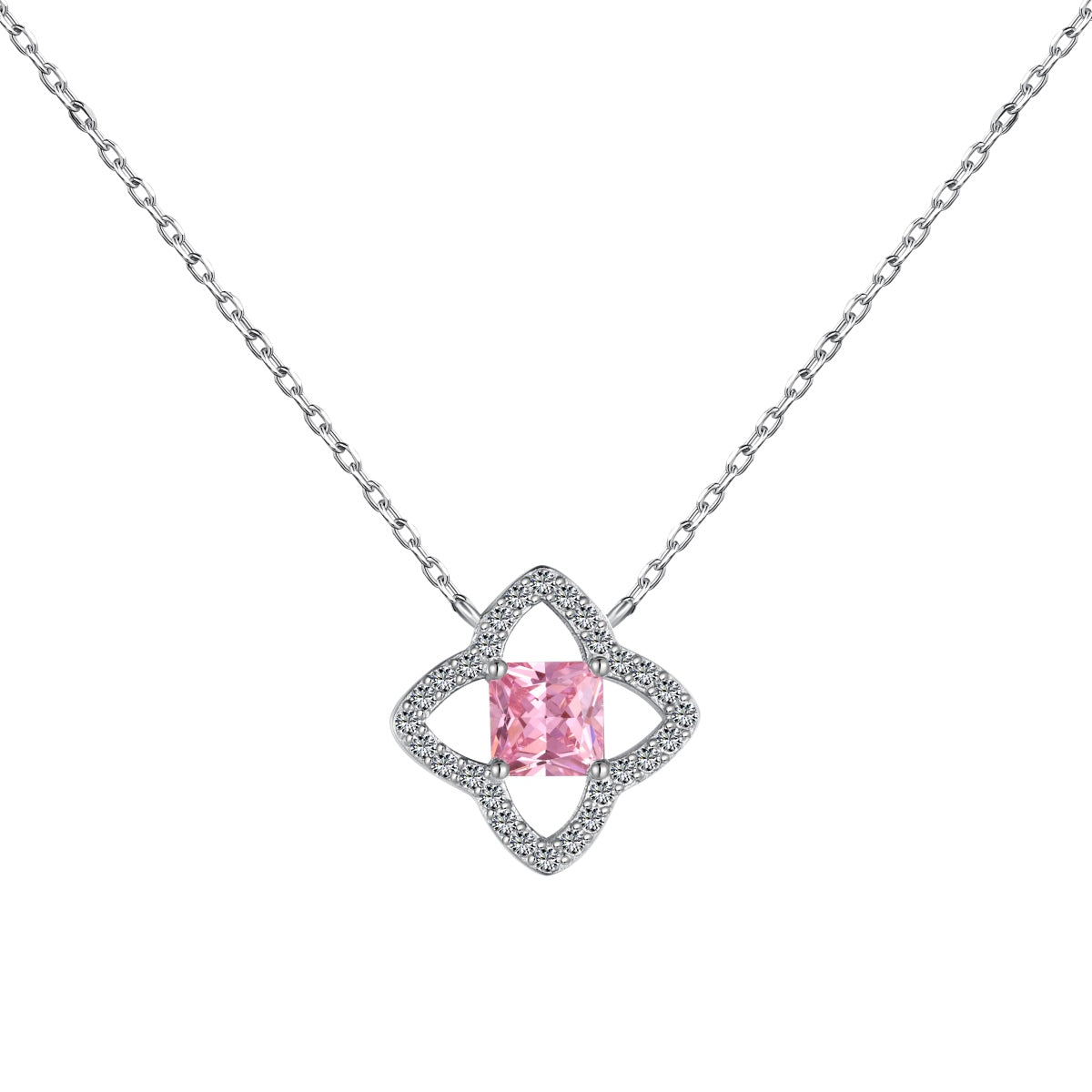 [LUXE]Exquisite Flower Shape Princess Cut Necklace