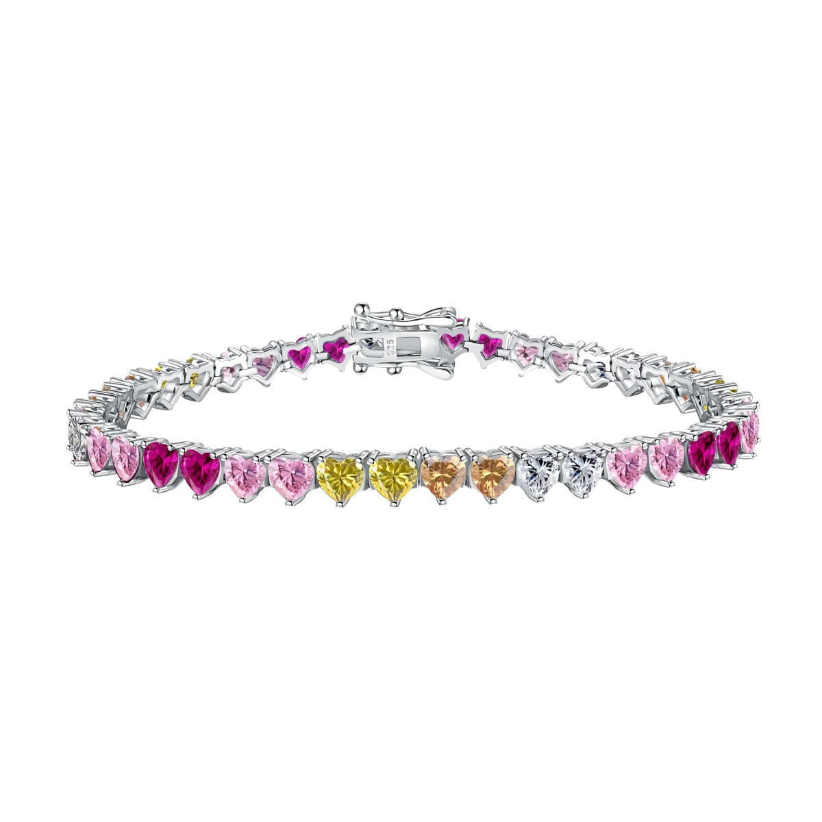 [LUXE]Luxurious Colorful Romantic Heart Shape Lover Bracelet