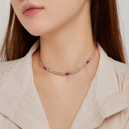 [LUXE]Delicate Colorful Tennis Necklace