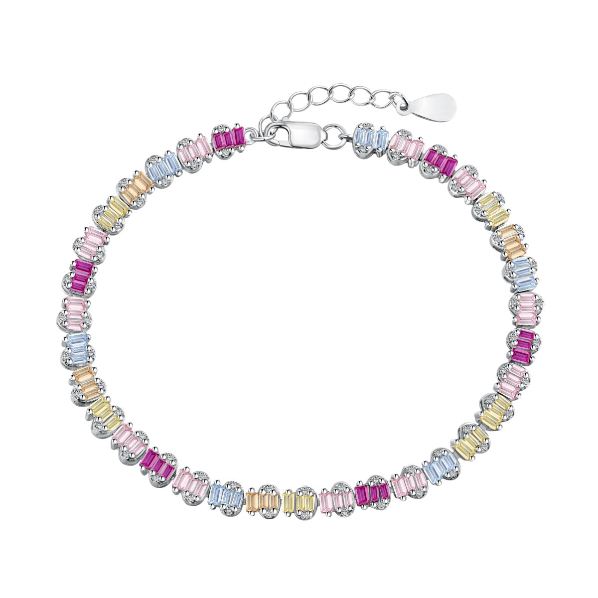 [LUXE]Delicate Colorful Emerald Cut Party Bracelet