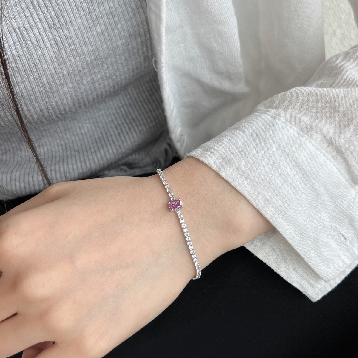 [LUXE]0.75 Carat Exquisite Oval Cut Daily Bracelet