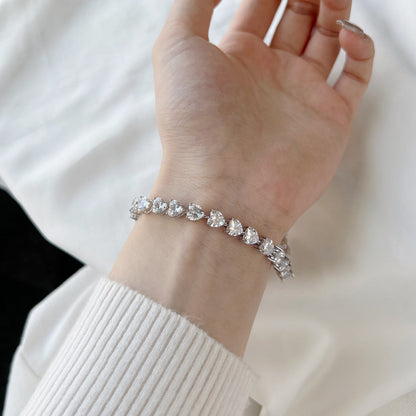 [LUXE]0.75 Carat Elegant Romantic Heart Shape Lover Bracelet