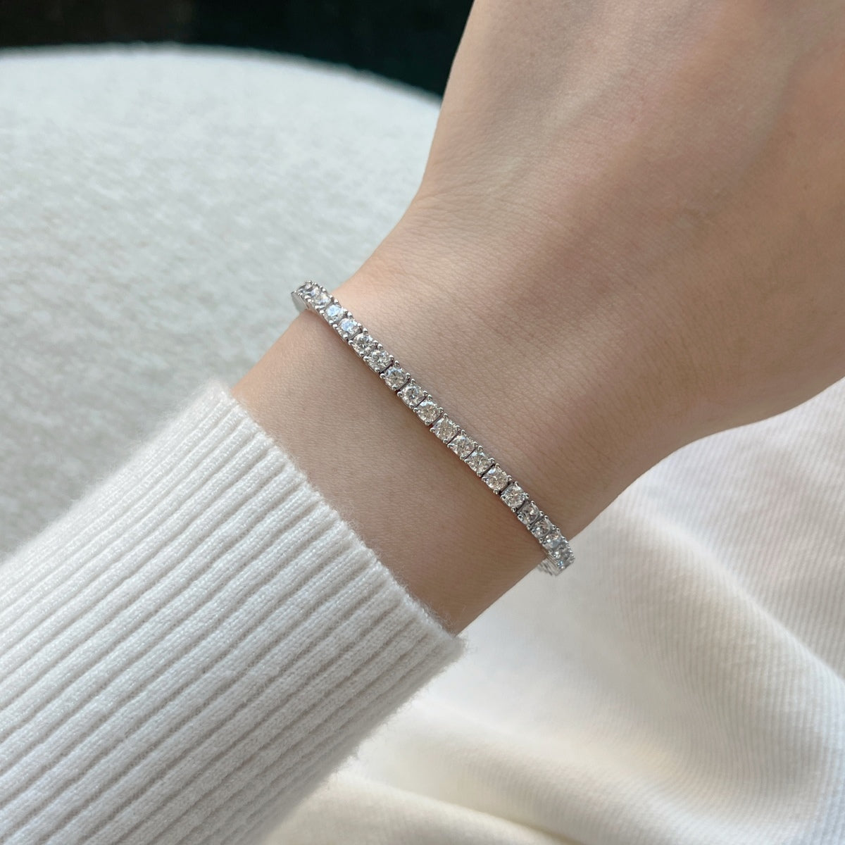 [LUXE]Dainty Charming Round Cut Tennis Bracelet