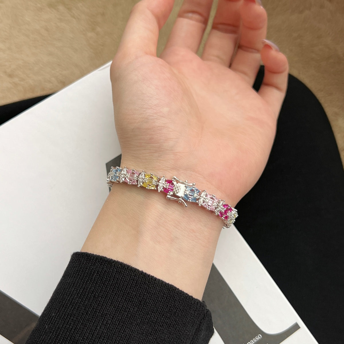 [LUXE]Delicate Colorful Multi Cut Party Bracelet