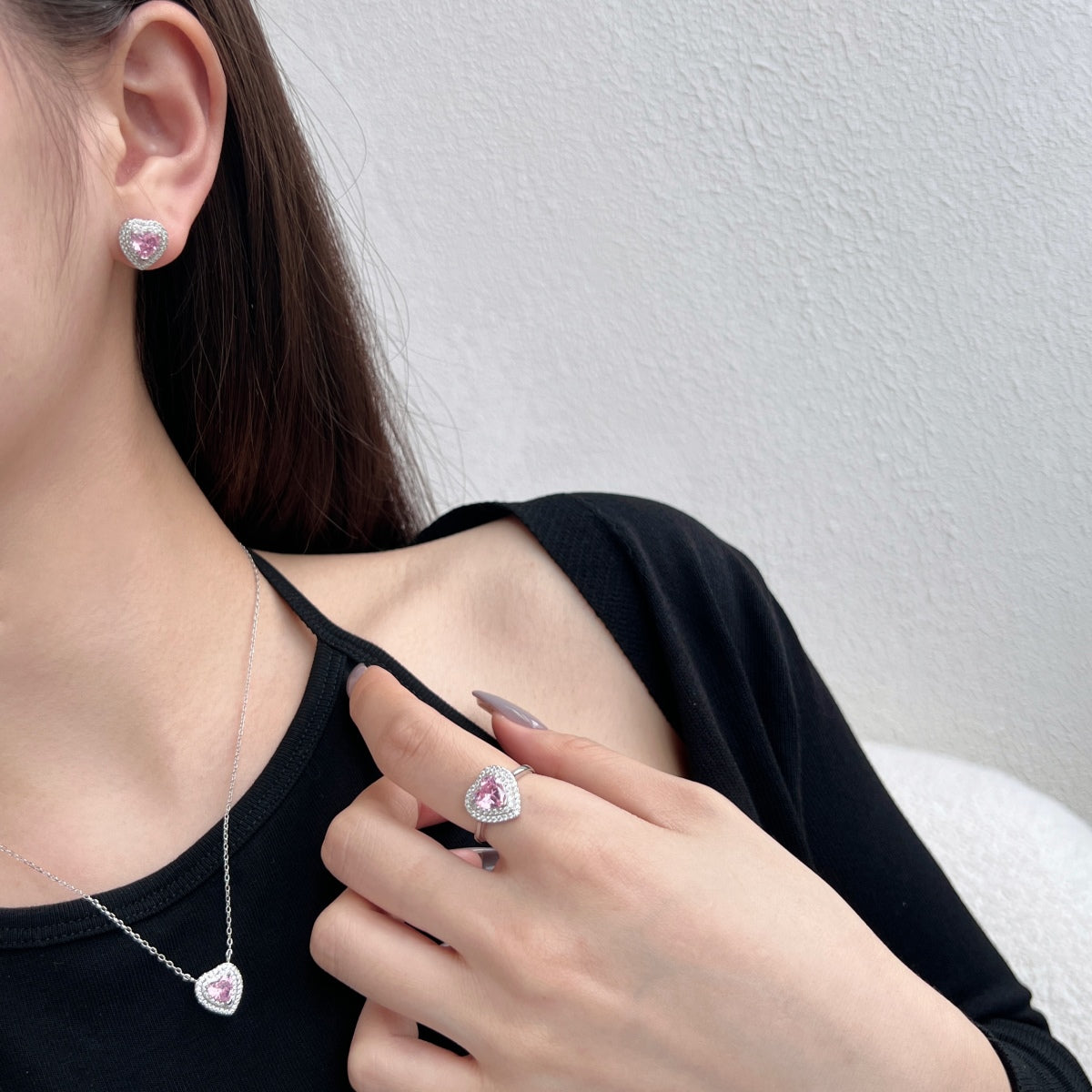 [LUXE]Dazzling Heart Shape Lover Earrings