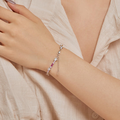 [LUXE]Romantic Heart Shape Round Cut Lover Bracelet