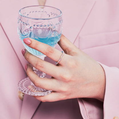 [LUXE]Dainty Colorful Round Cut Party Ring