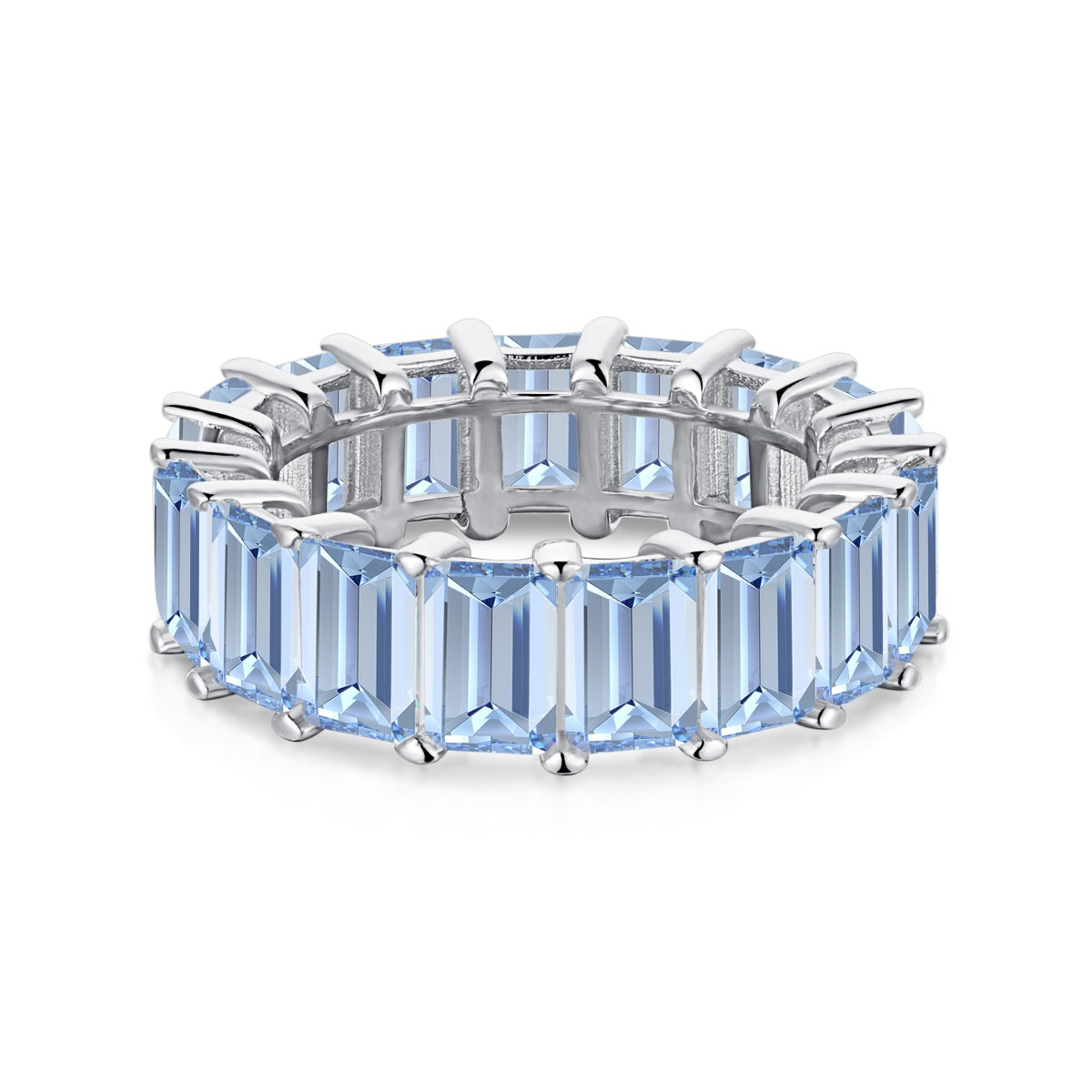 [LUXE]0.75 Carat Elegant Emerald Cut Tennis Ring