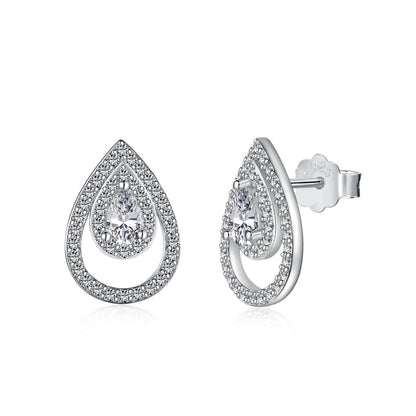 [LUXE]Sparkling Delicate Water Drop Shape Daily Earrings