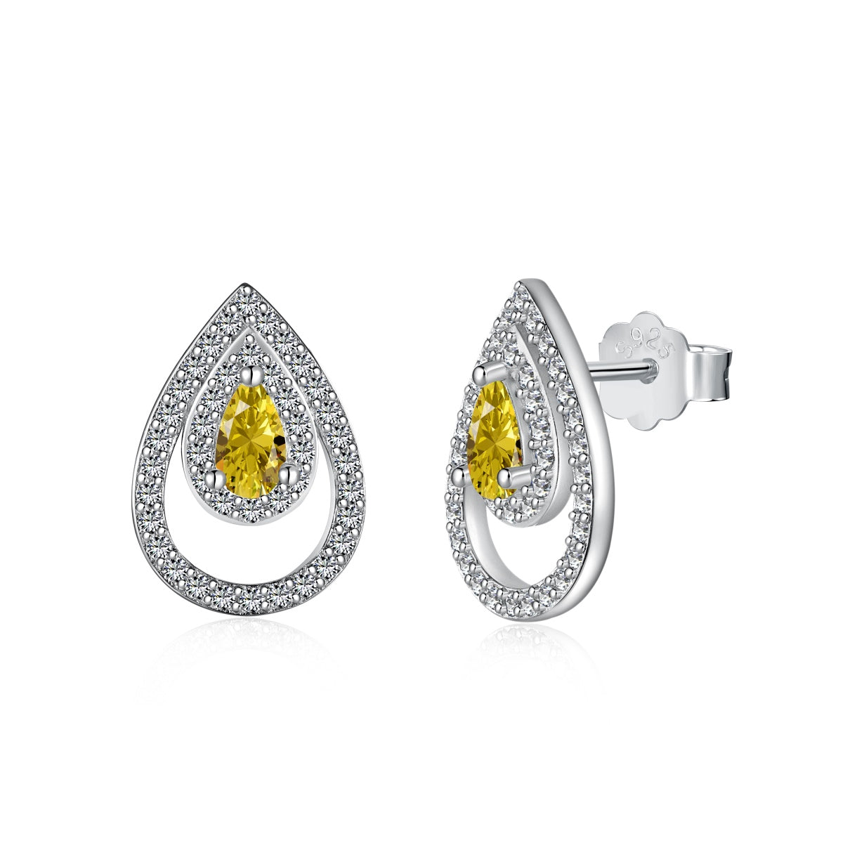 [LUXE]Sparkling Delicate Water Drop Shape Daily Earrings