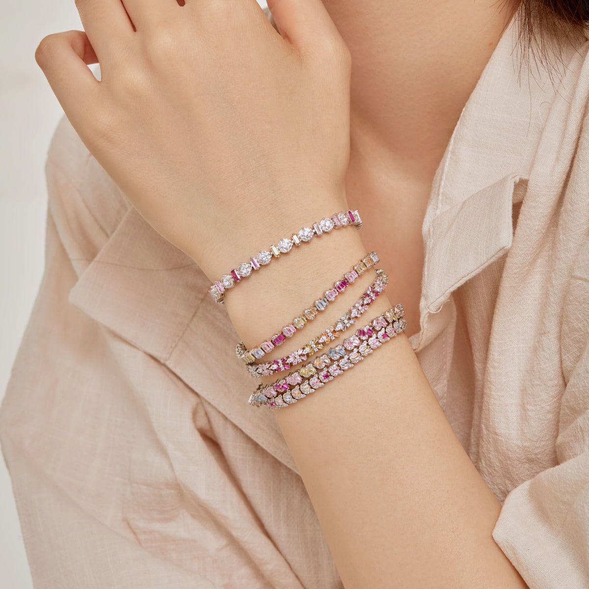 [LUXE]Radiant Colorful Round Shape Daily Bracelet