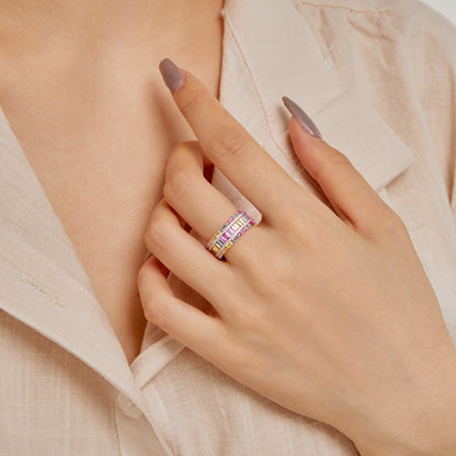 [LUXE]Dazzling Colorful Radiant Cut Party Ring