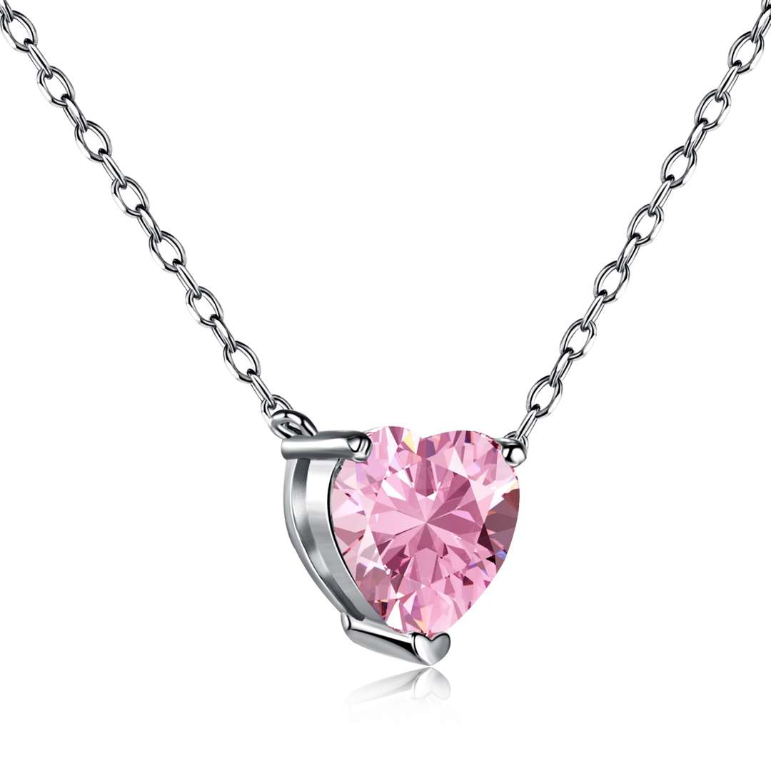 [LUXE]Heart Shape Main Stone Pendant Collarbone Necklace