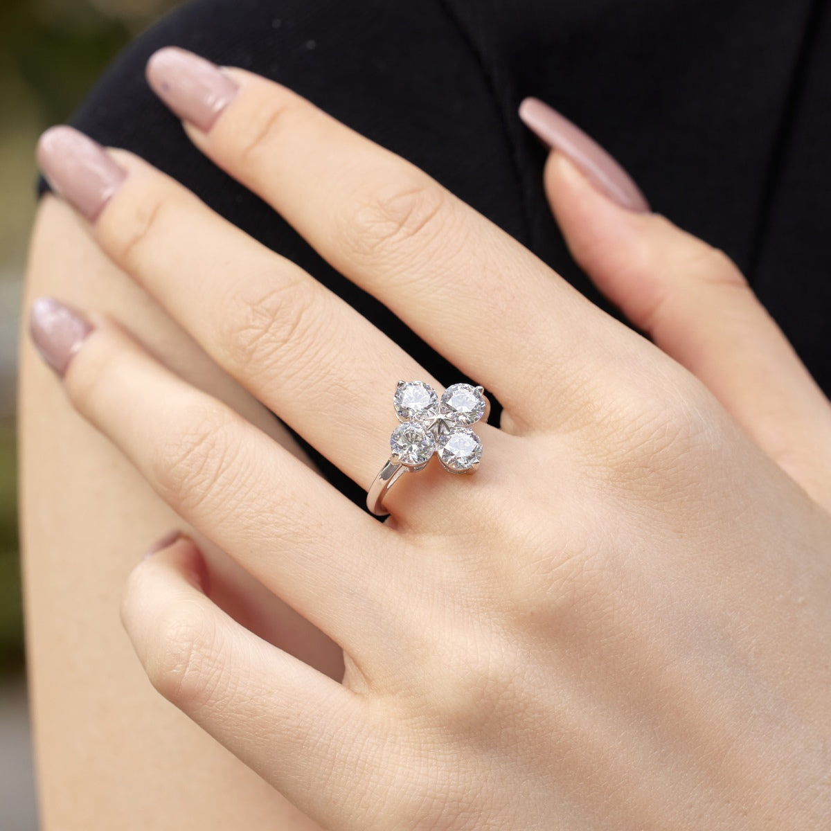 [LUXE]Four-Leaf Clover Eight-Pointed Star Ring