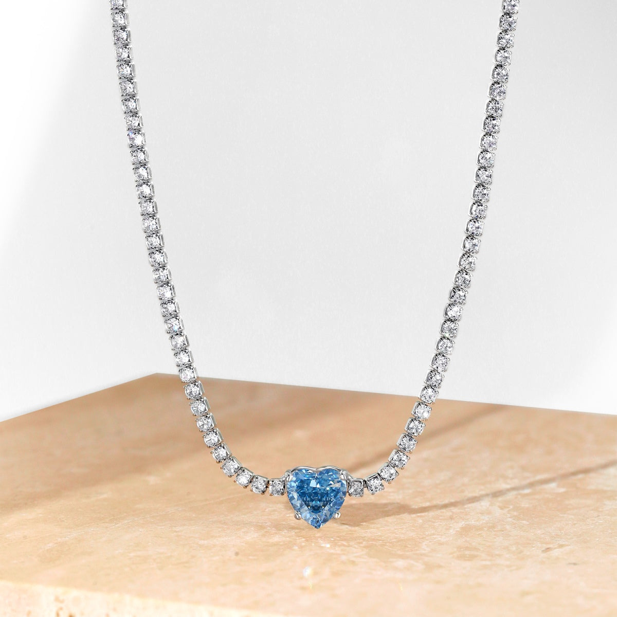 [LUXE]2.0 Carat Sparkling Tennis Heart Cut Necklace