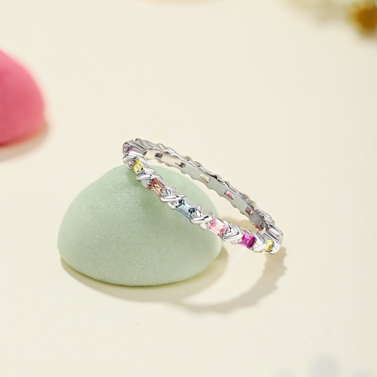 [LUXE]Charming Colorful Round Cut Daily Ring