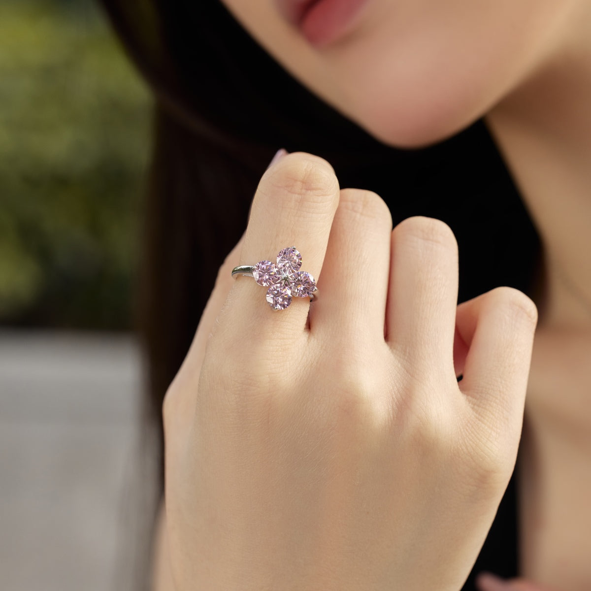 [LUXE]Four-Leaf Clover Eight-Pointed Star Ring