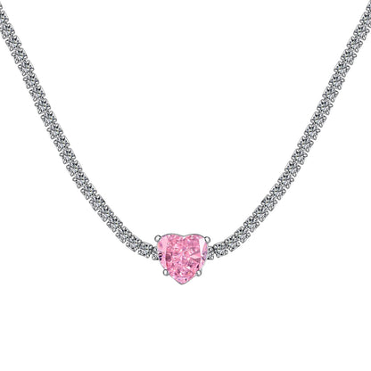 [LUXE]2.0 Carat Sparkling Tennis Heart Cut Necklace