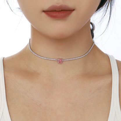 [LUXE]2.0 Carat Sparkling Tennis Heart Cut Necklace