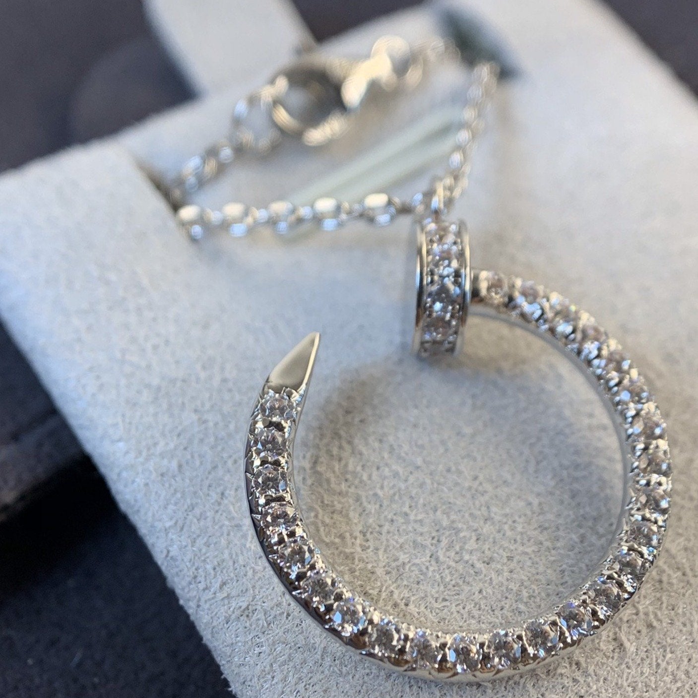 [LUXE]JUSTE NECKLACE SILVER DIAMONDS