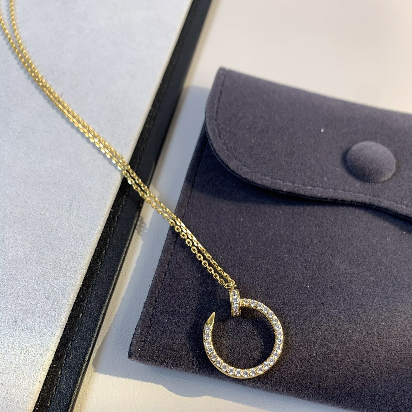 [LUXE]JUSTE NECKLACE GOLD DIAMONDS